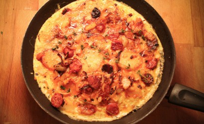 Tortilla mit Chorizo & Thymian, spanisch