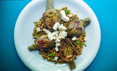 Lauwarmer Linsensalat mit Artischocken