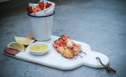 GARNELEN IN WASABIKRUSTE & KARTOFFEL- & SÜSSKARTOFFELSTICKS